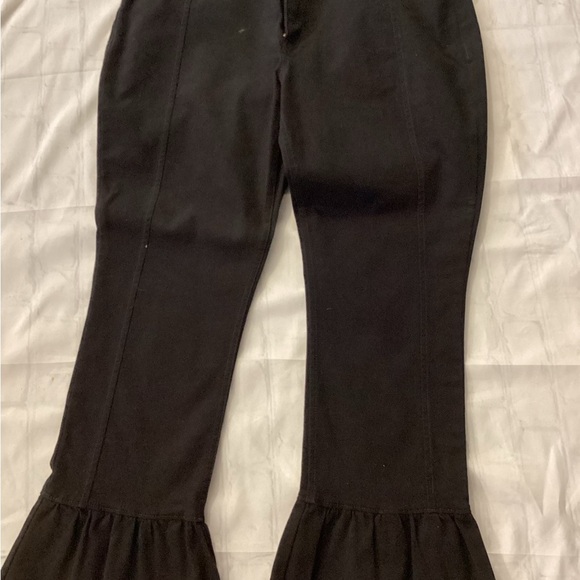 Express Black Ruffle Hem Pants - Picture 2 of 7